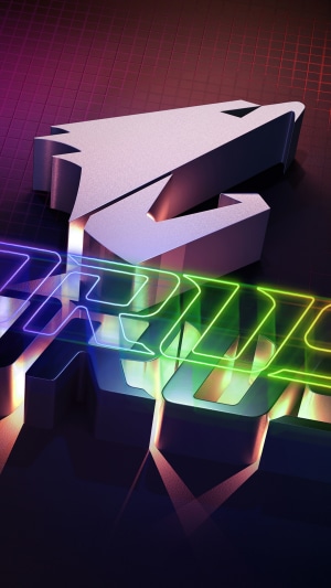 AORUS logo with RGB lighting