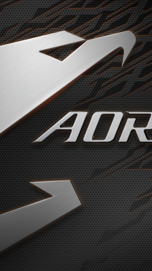 AORUS logo on a textured background