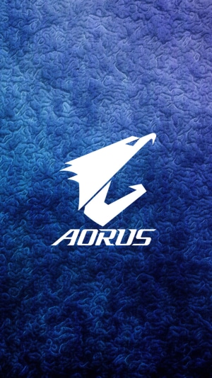 AORUS Logo on Blue Textured Background