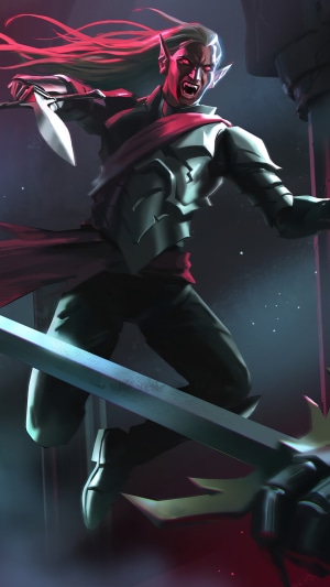 V Rising Vampire fighting with a knife and sword