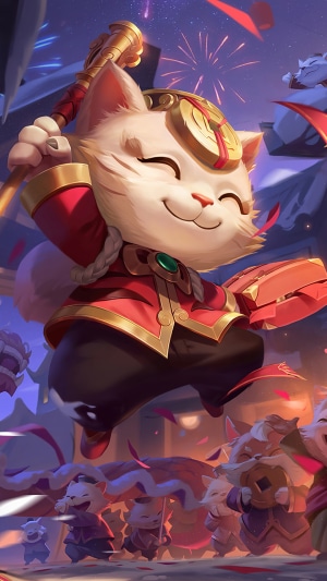 Tristana from League of Legends celebrating New Year