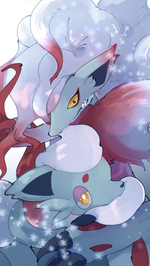 Hisuian Zoroark and Hisuian Zorua from Pokemon Legends: Arceus