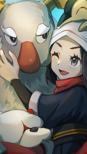 Akari and Wyrdeer from Pokemon Legends: Arceus