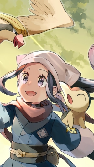 Akari and Cyndaquil from Pokemon Legends: Arceus