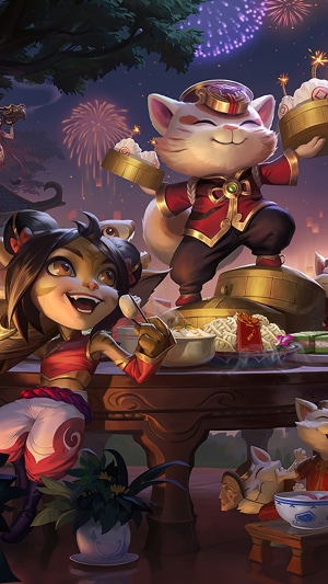 League of Legends characters celebrating Lunar New Year