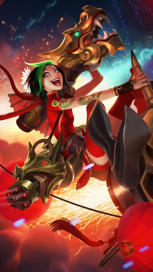 Jinx from League of Legends Firecracker Splash Art