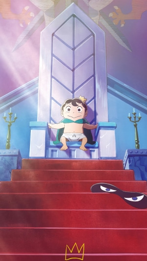 Bojji from Ranking of Kings on a throne
