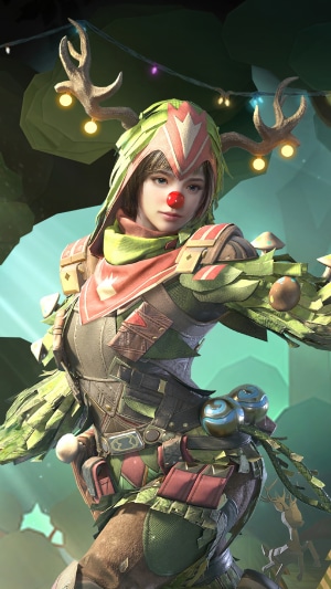 Character from PUBG Mobile with reindeer costume