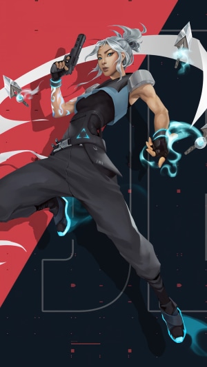 Jett from Valorant in action pose