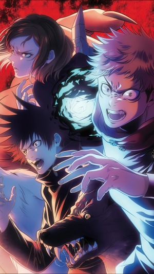Jujutsu Kaisen characters with a wolf-like creature