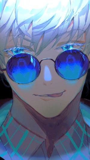 Satoru Gojo from Jujutsu Kaisen wearing glasses