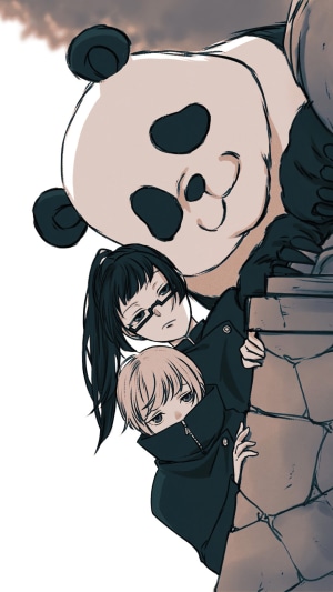 Panda, Maki Zenin, and Toge Inumaki from Jujutsu Kaisen