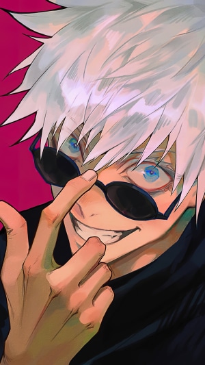Satoru Gojo from Jujutsu Kaisen wearing sunglasses