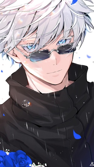 Satoru Gojo from Jujutsu Kaisen wearing glasses