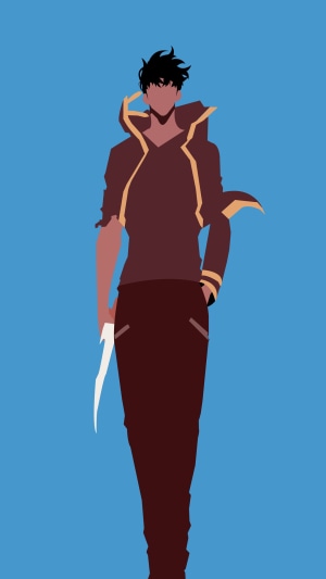 Sung Jinwoo from Solo Leveling holding a dagger
