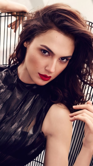 Gal Gadot photoshoot with red lipstick