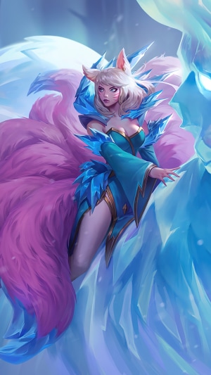 Ahri from League of Legends in Mystical Ice