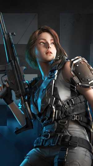 Woman with rifle in tactical gear from Super People