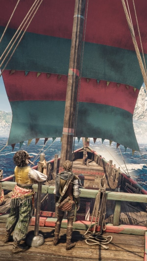 A Plague Tale Requiem: Two characters on a ship