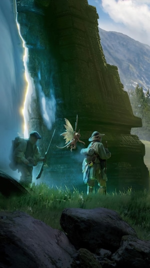 Nightingale video game characters with fairy