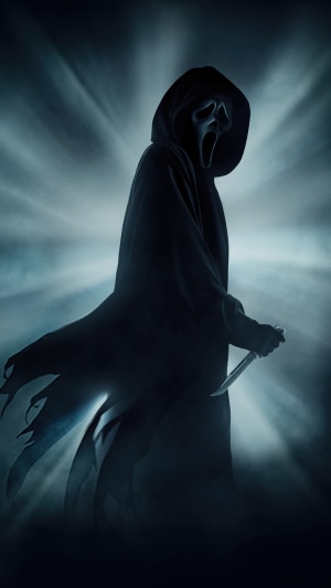 Ghostface from Scream holding a knife