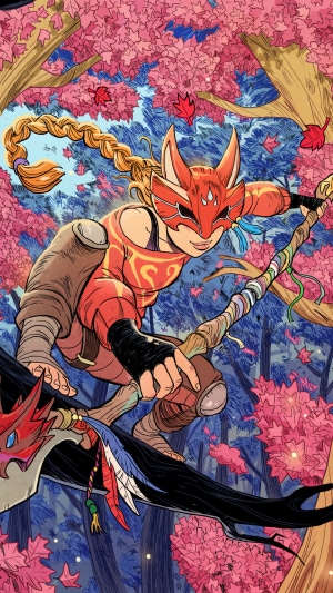 Character from Fortnite in a forest