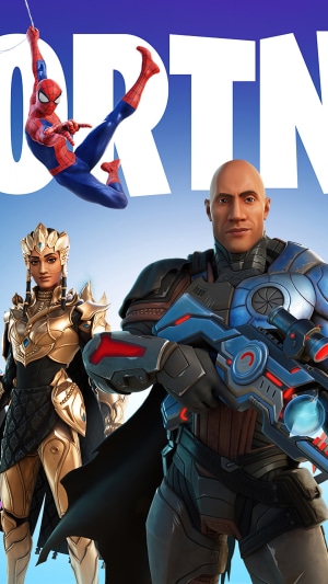Spider-Man, The Foundation, and The Oracle from Fortnite