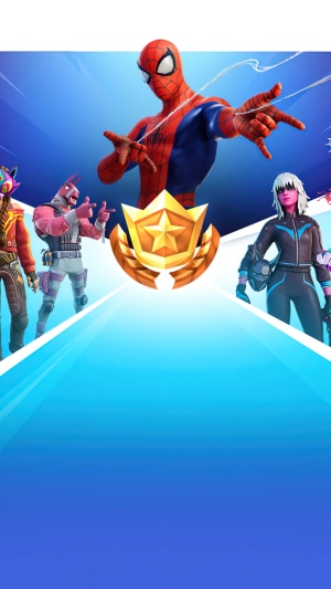 Fortnite Battle Pass with Spider-Man and characters