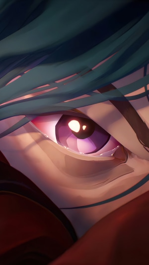 Jinx from Arcane Series close-up eye