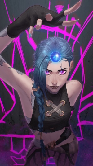 Jinx from Arcane Series with Hextech Stone