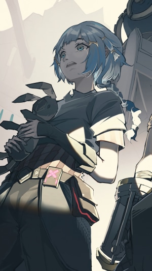 Jinx from Arcane holding a plush toy