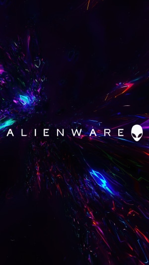 Alienware logo with abstract digital art