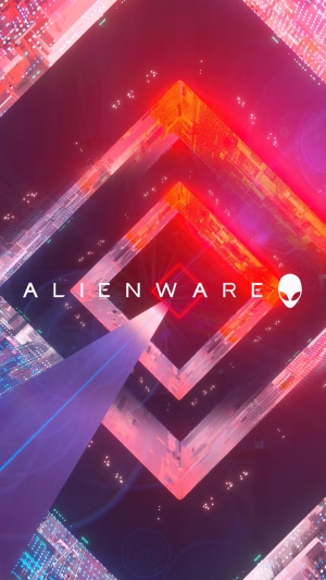 Alienware logo with abstract digital art background