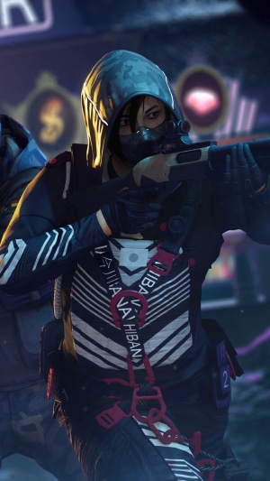 Character from Rainbow Six Extraction aiming a rifle