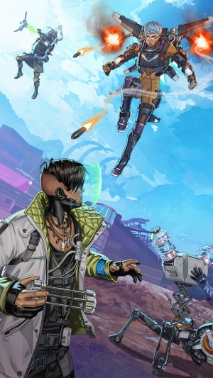 Crypto and Valkyrie from Apex Legends in battle