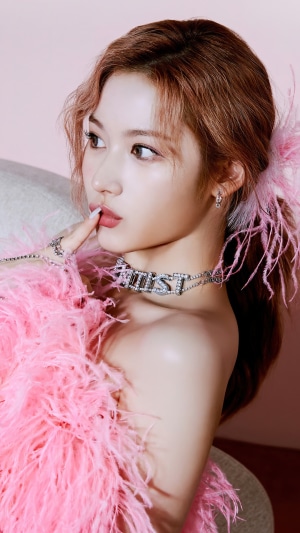 Sana Minatozaki from TWICE in Pink Outfit
