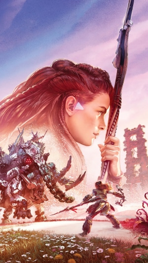 Aloy from Horizon Forbidden West fighting a machine