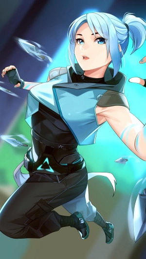 Jett from Valorant in action