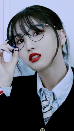 Momo Hirai from TWICE wearing glasses