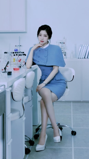 Dahyun from TWICE in Blue Outfit