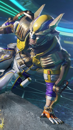 Character from PUBG Mobile in futuristic armor