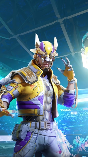 Player in futuristic armor from PUBG Mobile