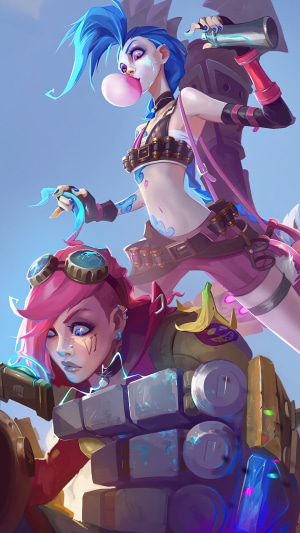 Jinx and Vi from League of Legends