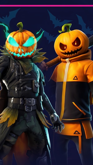 Fortnite Halloween characters with pumpkin heads
