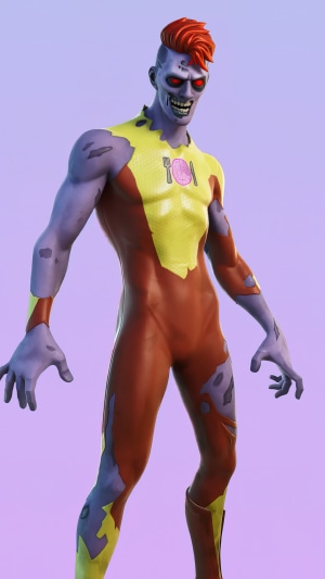 Fortnite Zombie character with brain logo