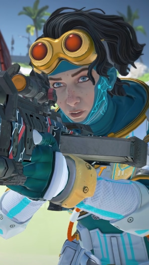 Horizon aiming a sniper rifle in Apex Legends