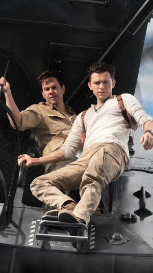 Tom Holland and Mark Wahlberg in Uncharted