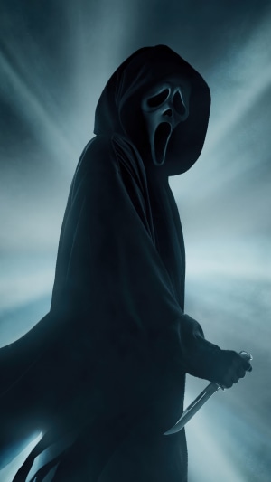 Ghostface from Scream holding a knife