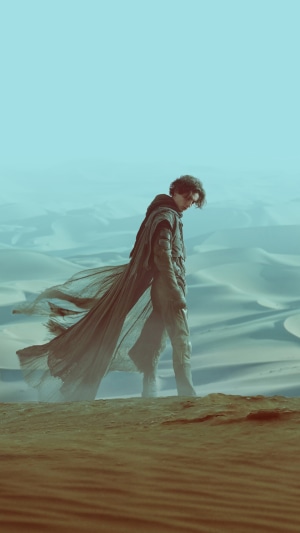 Paul Atreides from Dune walking in the desert