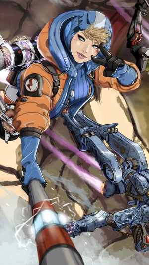 Wattson from Apex Legends with robotic legs